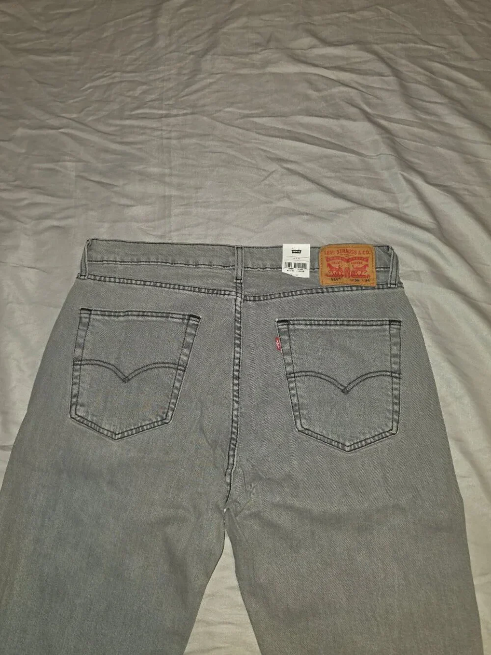 NWT Men’s Levi’s 514 Straight Jeans 36x34 Gray Stretch